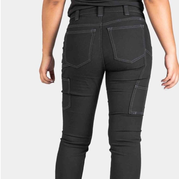 Dovetail Workwear Maven Slim No Fade Black Canvas, Midrise, Size 12/30 - Picture 2 of 12